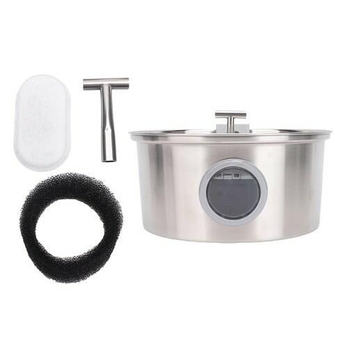 OPEN BOX Luqeeg Stainless Steel Pets Water Fountain, 3.2l/108oz Quiet Drinking