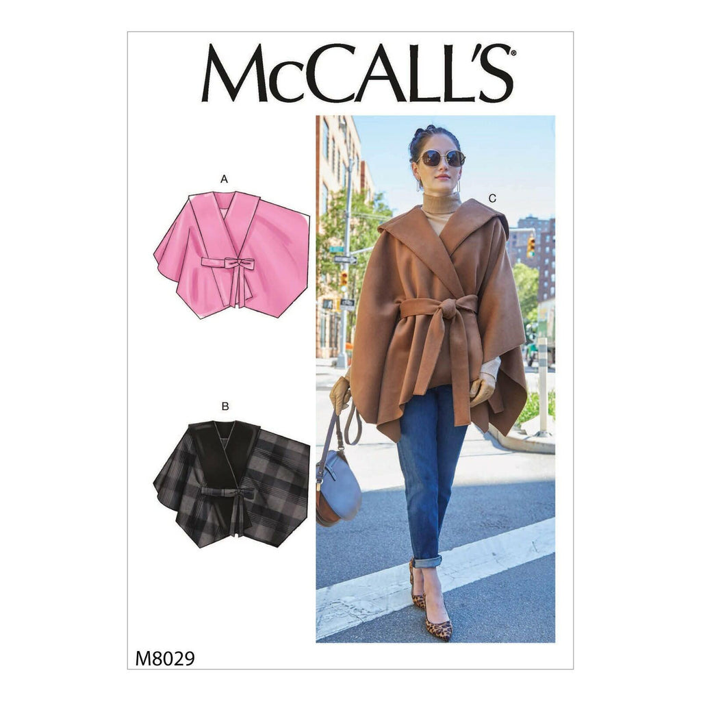 McCall's Sewing Pattern Misses' Capes & Belt Size XS-S-M, Various Colours