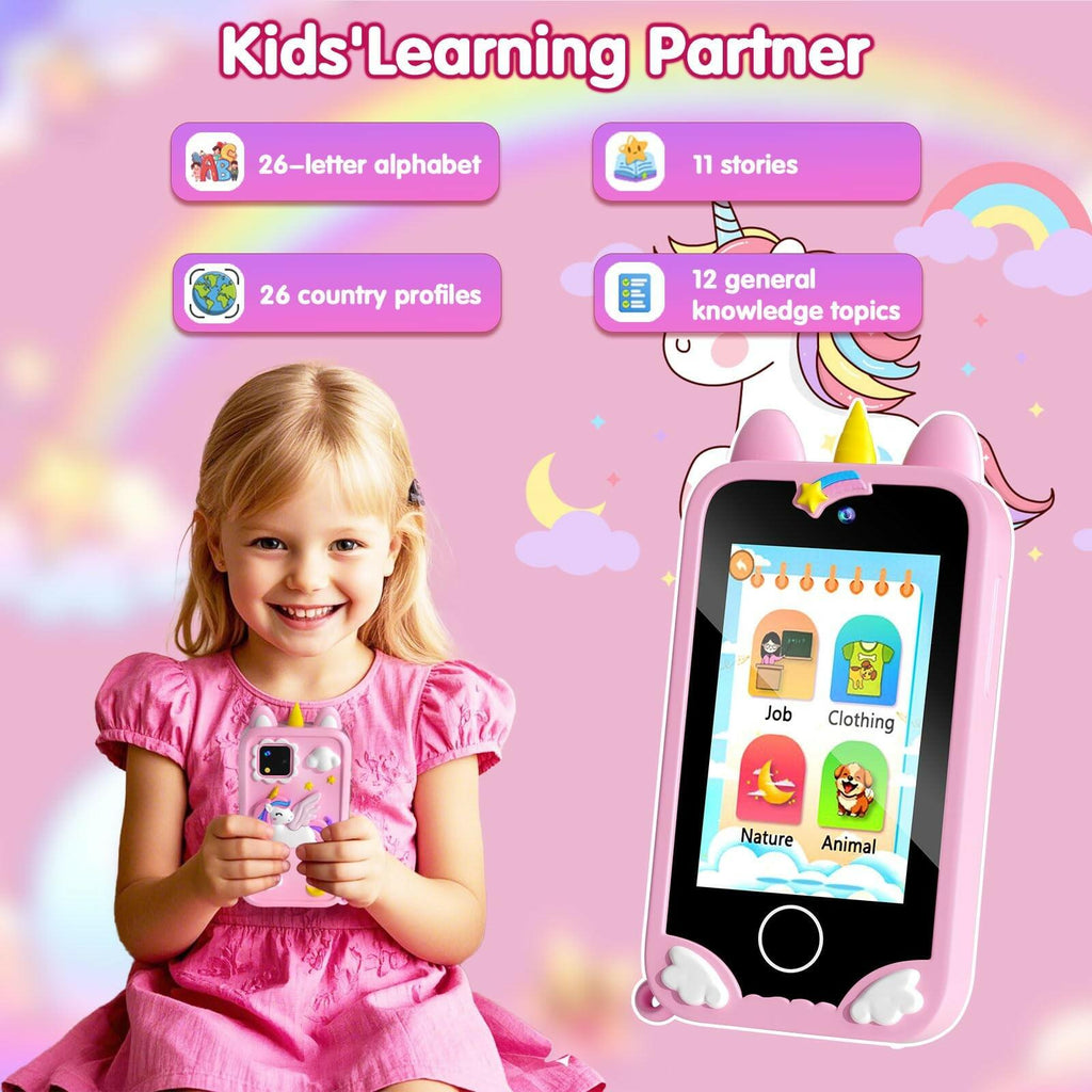 Kids Phone - Toddler Girl Toys for Age 3-10, Christmas Birthday Gifts for Girls,