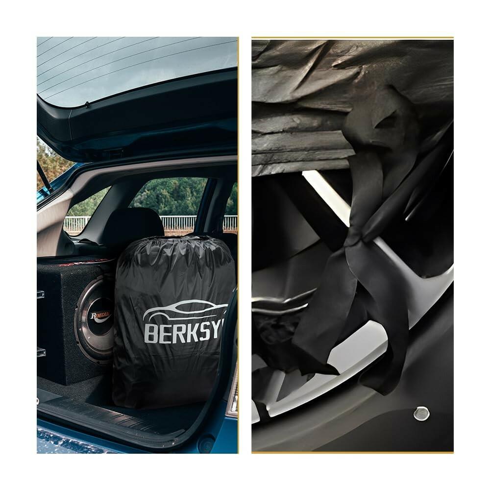Fluorescent Strip Design 6 Layers Waterproof Car Cover Compatible for Mercedes