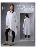 Vogue Patterns V1744Y Misses TOP/Vest, Y (XS-S-M), White