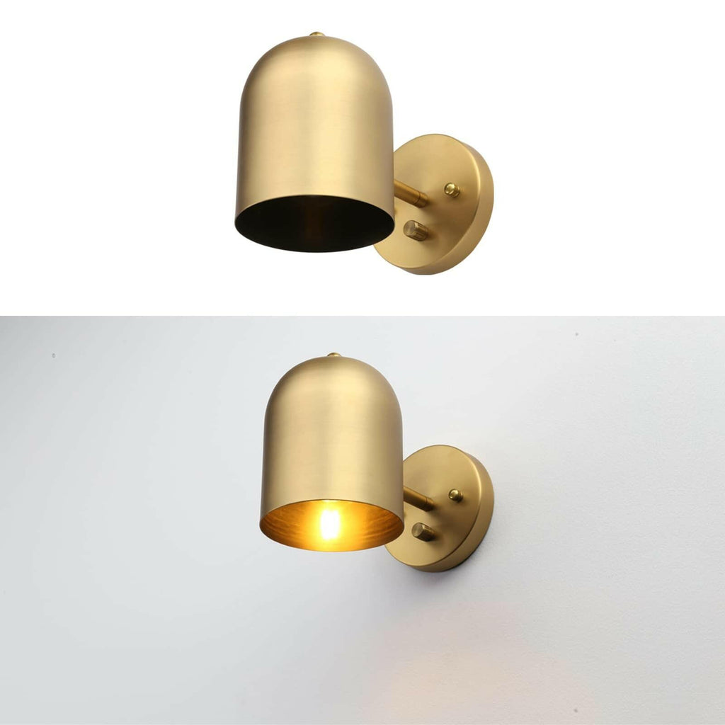 Pathson Set of 2 Hardwired Wall Sconce Dimmer Switch, Brass Finish Wall Light