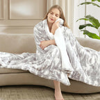 SNUGSUN Heated Throw Blanket Faux Fur & Sherpa, Safe Electric Blanket ETL & FCC