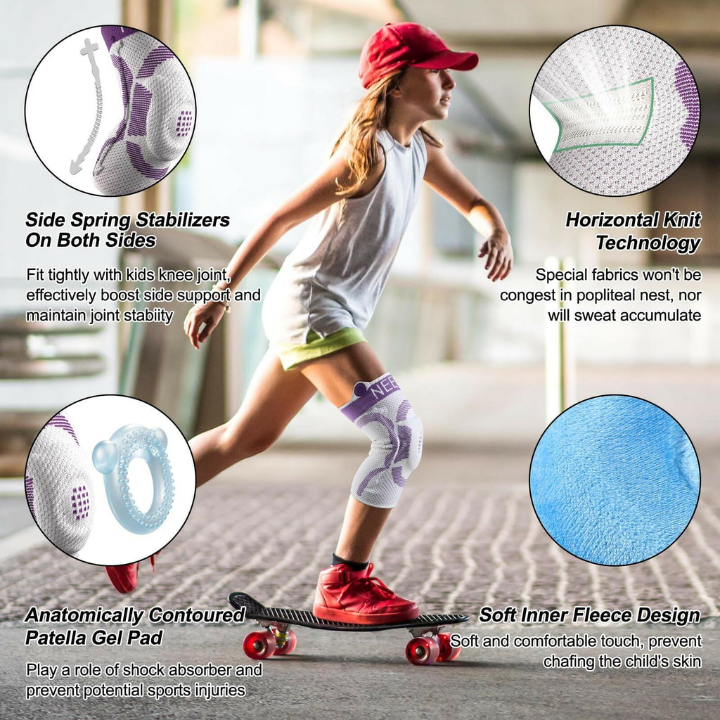 NEENCA Kids Knee Brace Sleeve, Youth Knee Compression Sleeve for Children - Boys