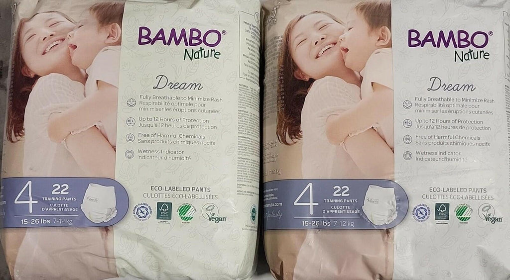 44 Count Bambo Nature Premium Eco-Friendly Training Pants, Size 4 (15-31 Lbs)