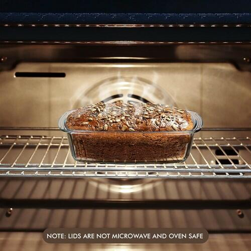 Razab LARGE 7.6 Cups/1800 ML/1.9 Qt Glass Loaf Pan with Lids - Meatloaf Pan BPA