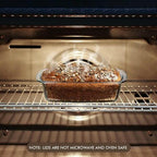 Razab LARGE 7.6 Cups/1800 ML/1.9 Qt Glass Loaf Pan with Lids - Meatloaf Pan BPA