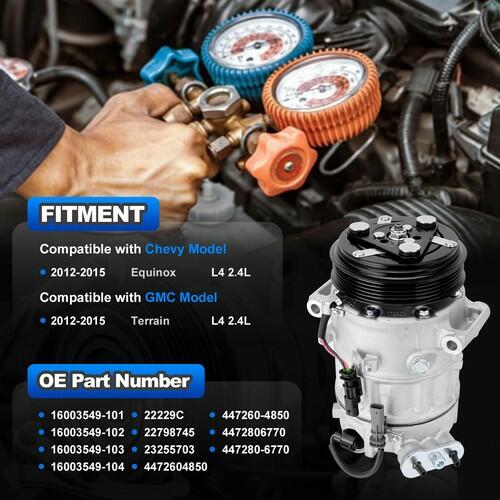 AC Compressor with Clutch Chevy Equinox GMC Terrain 2.4L 2012-2015 22798745