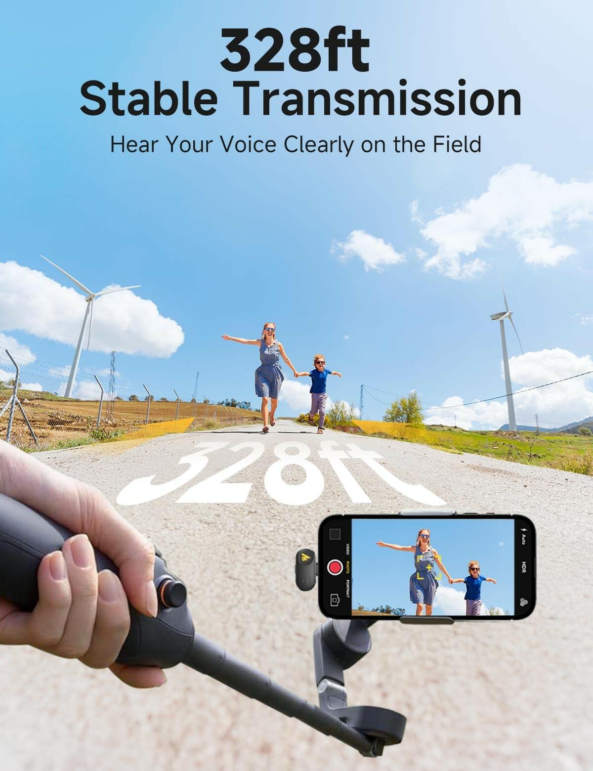 MAONO Wave T1 Mini Wireless Lavalier Microphone for iPhone 17 16 15 & Android