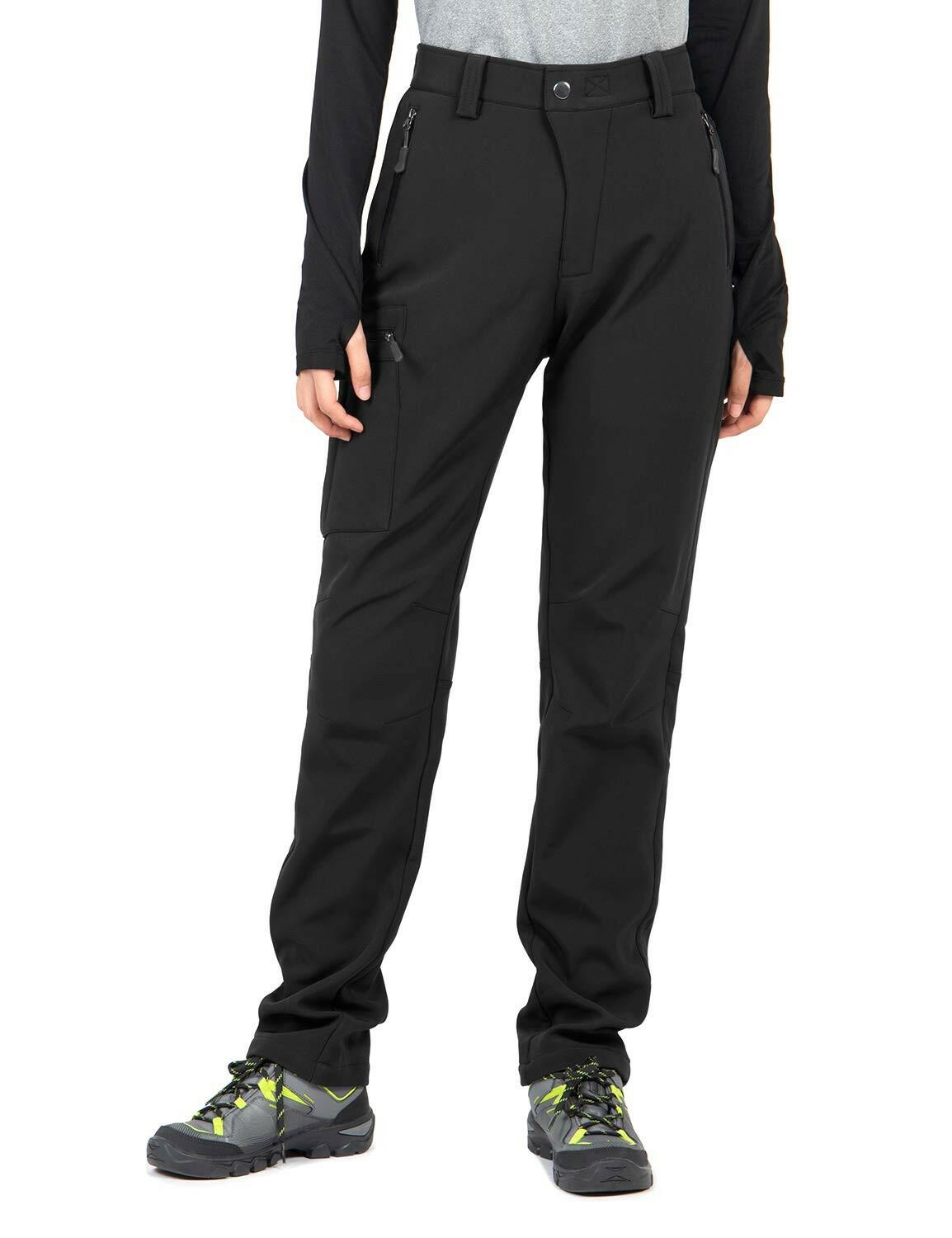 Wespornow Women's-Snow-Ski-Pants Fleece-Lined-Waterproof-Hiking-Pants Softshell
