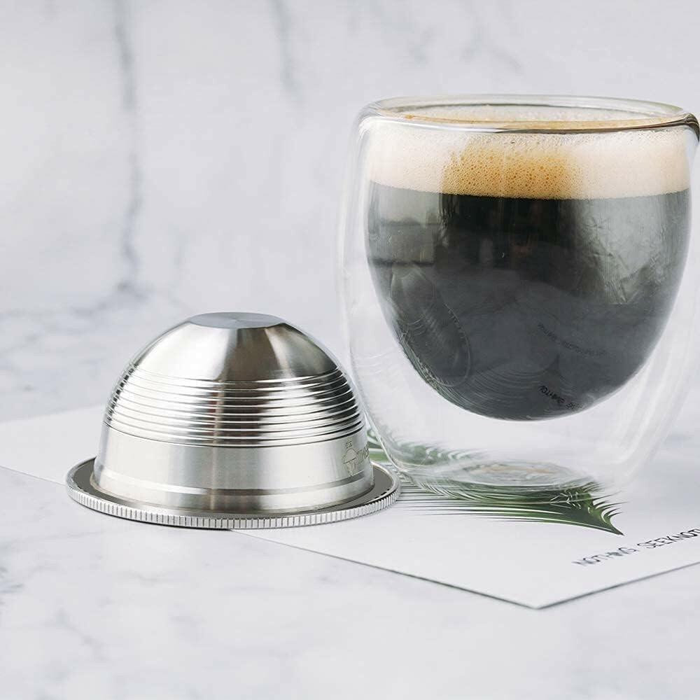 Stainless Steel Reusable Coffee Capsule, Metal Refillable Coffee Pod Brewing
