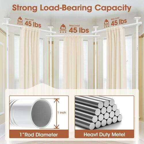 SUNALLY Room Divider Curtain Rod, No Drilling Wall Divider for Room Separation,