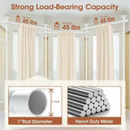 SUNALLY Room Divider Curtain Rod, No Drilling Wall Divider for Room Separation,