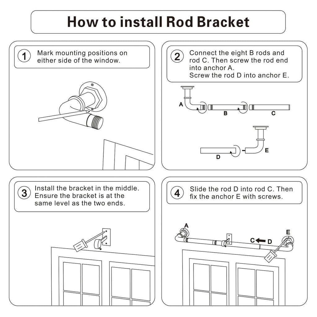Byondeth Curtain Rods for Windows 16 to 120 Inches Adjustable Blackout Wrap