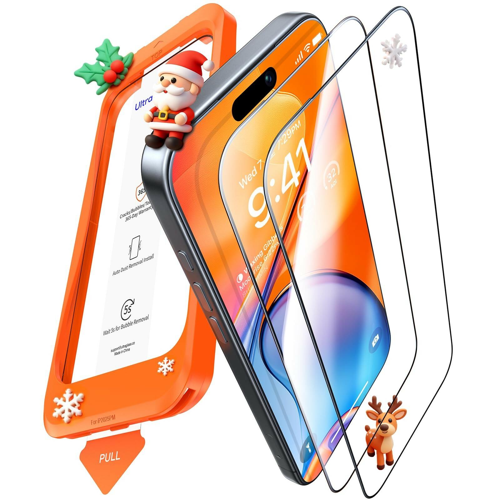 2 PACK UltraGlass TOP 9H+ Armor for iPhone 15 Pro Max Screen Protector [NO.1