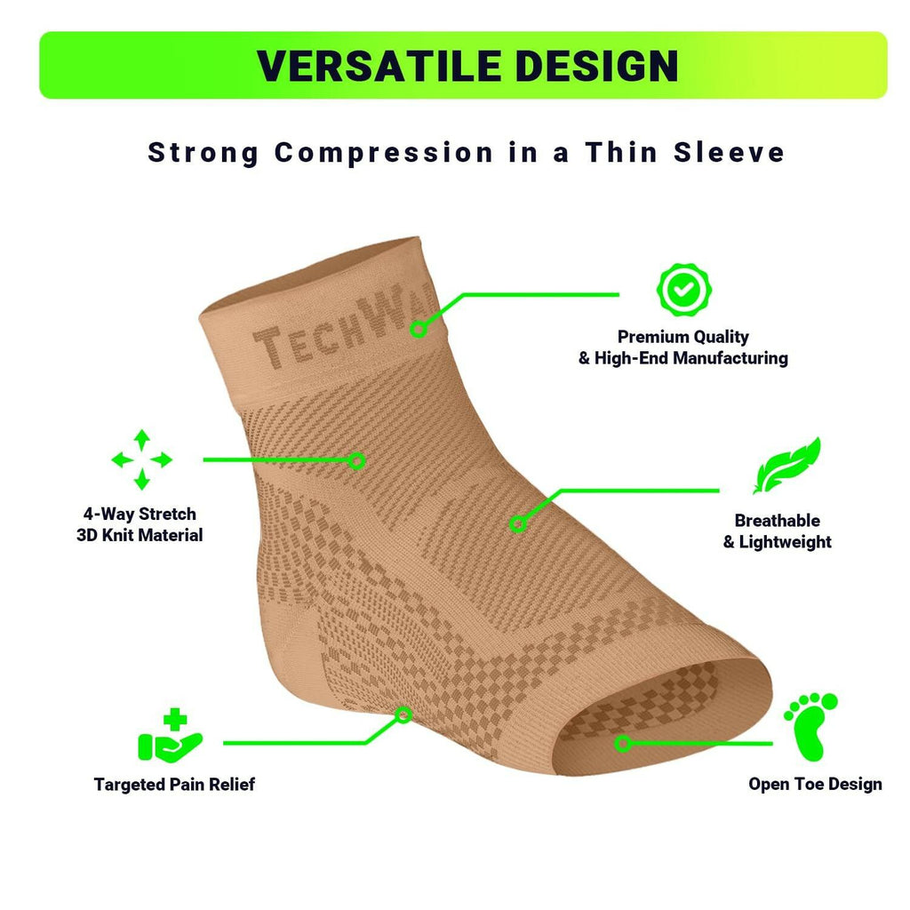 TechWare Pro Ankle Brace Compression Sleeve - Relieves Achilles Tendonitis,