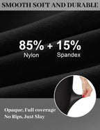DDOBB 3 Pairs 80D Tights for Women Opaque Black High Waisted Stockings Womens