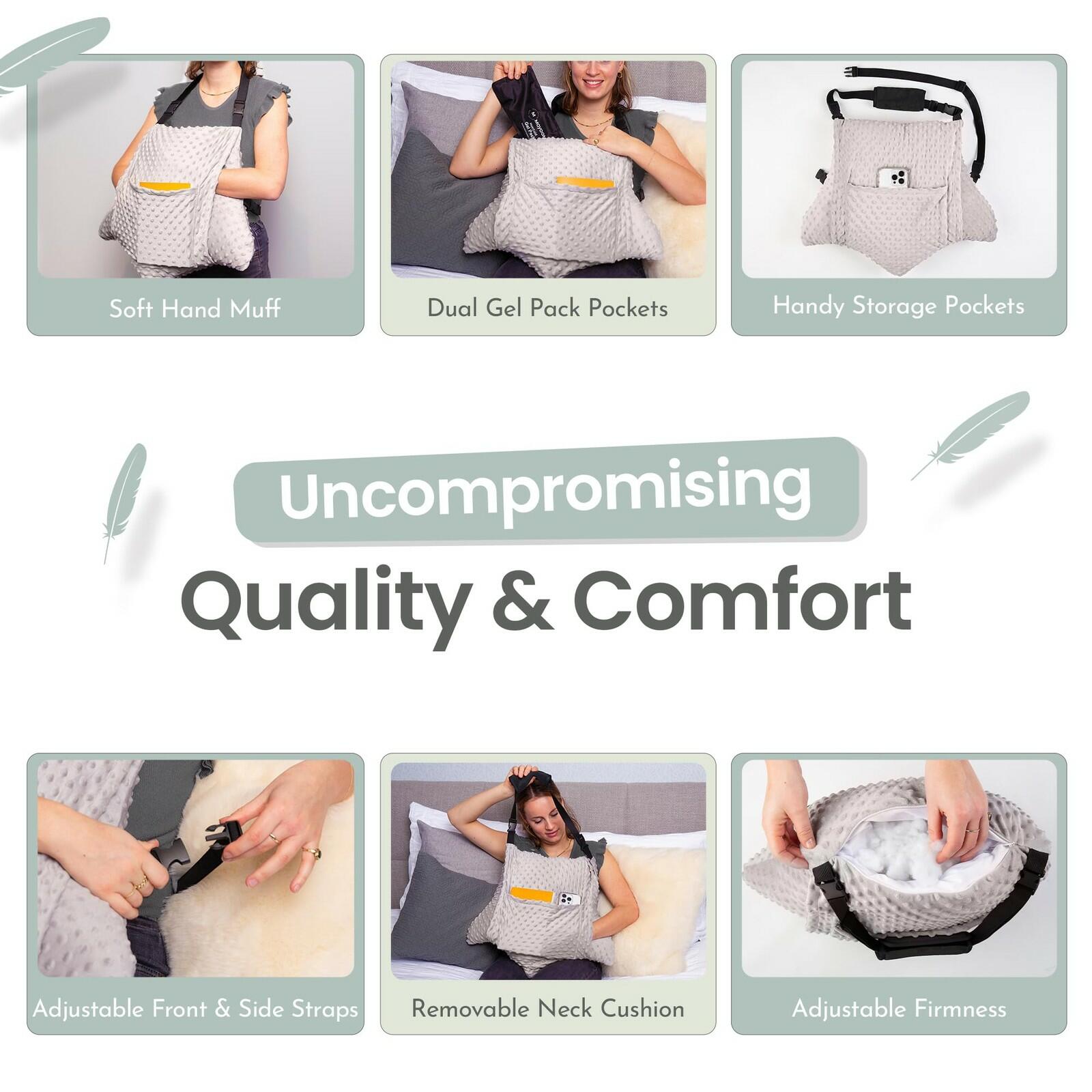 MOYOAMA 2 Pcs Hysterectomy Pillow Set (Grey) - Incl 1 Gel Pack for Soothing