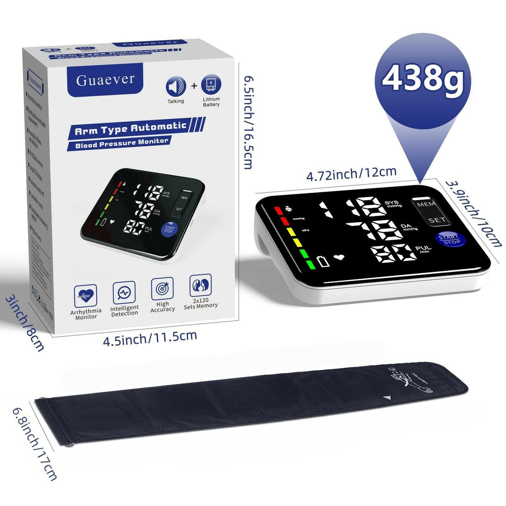 GUAEVER Blood Pressure Monitor Rechargeable Upper Arm Blood Pressure Monitors
