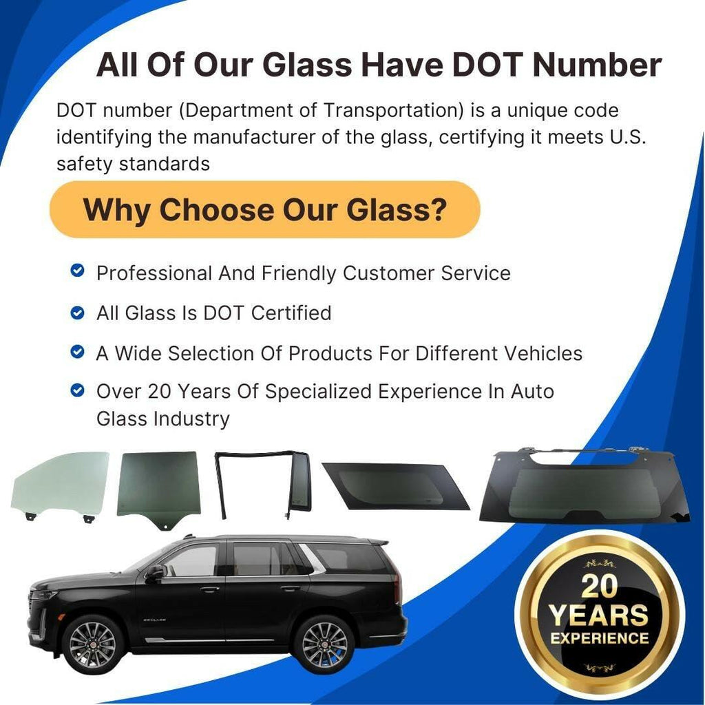 Right Rear Vent Window Glass Honda Accord 4 Door Sedan 2003-2007 Green