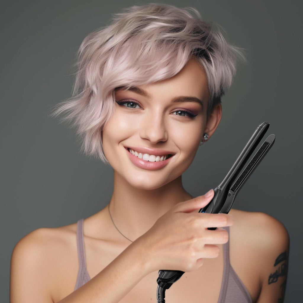 DSHOW Pencil Flat Iron, 3/10" Small Flat Irons for Short Hair, Pixie Cut and