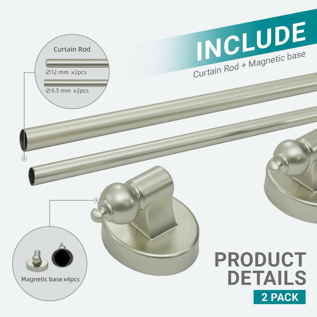 WL.Rocaille Magnetic Curtain Rods for Metal Doors and Window, Multi-Use
