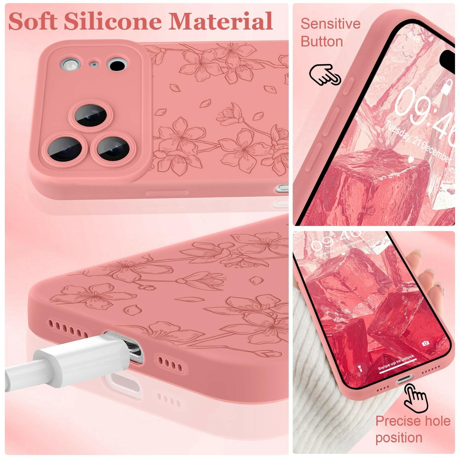 ZIYE Compatible with iPhone 17 Pro Max Case Flower Floral Pattern for Women