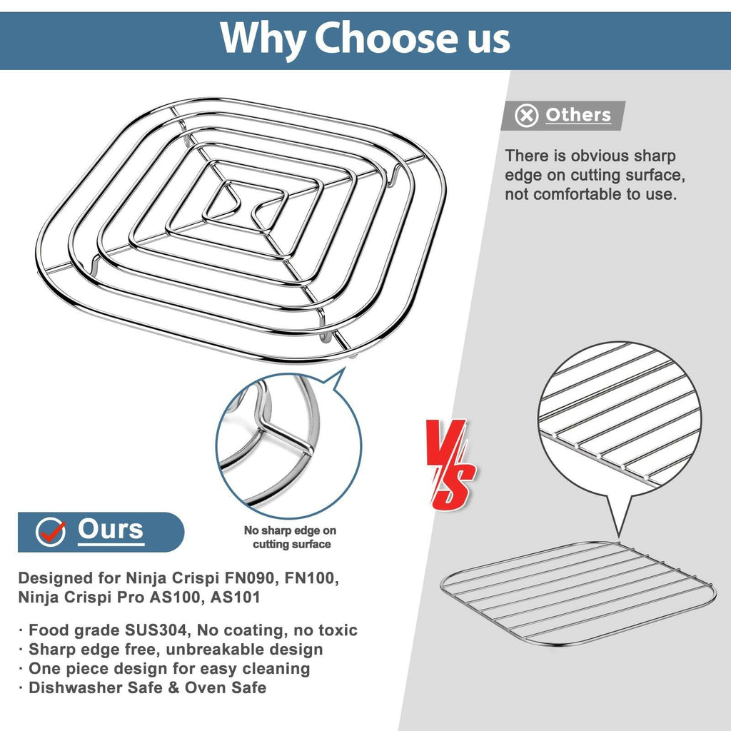 foboko Crisper Rack for Ninja Crispi Air Fryer FN101, Ninja Crispi Accessories,
