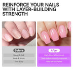 Nail Polish Strengthener and Growth Treatment: Pink Gelike EC 6 in 1 Natural