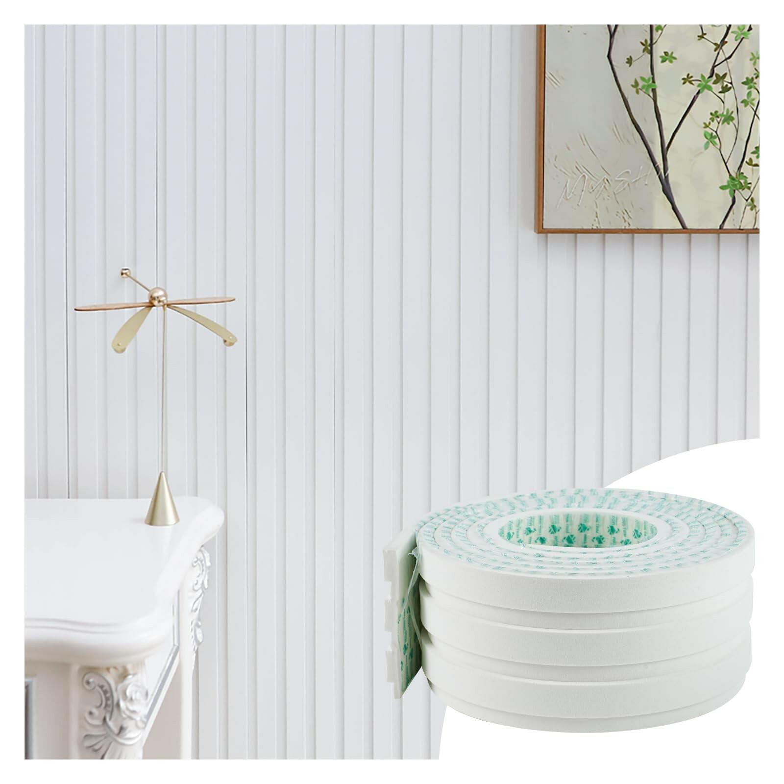 Yefanxi 4-in White EVA molding Peel and Stick Panel, 3D Flexible Fluted self