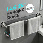 Adjustable Suction Cup Towel Bar for Bathroom Wall,14.6Inch~24 Inch Towel Racks