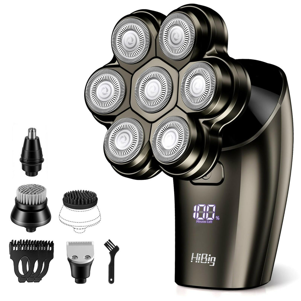HiBig 7D Arc Electric Shaver for Head & Body, 5-in-1 Upgraded Electric Razor for