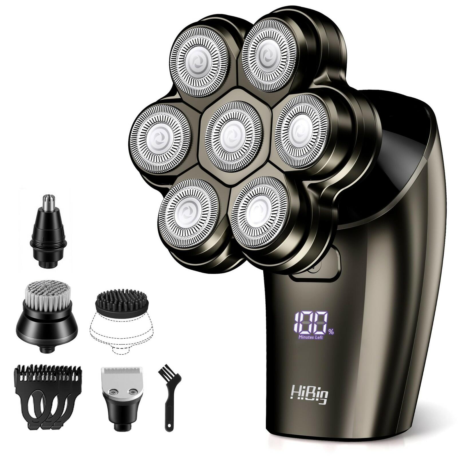 HiBig 7D Arc Electric Shaver for Head & Body, 5-in-1 Upgraded Electric Razor for