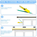 AMZSEVEN Curtain Rods for Windows 16 to 150 Inches, Curtain Rod Max Adjustable