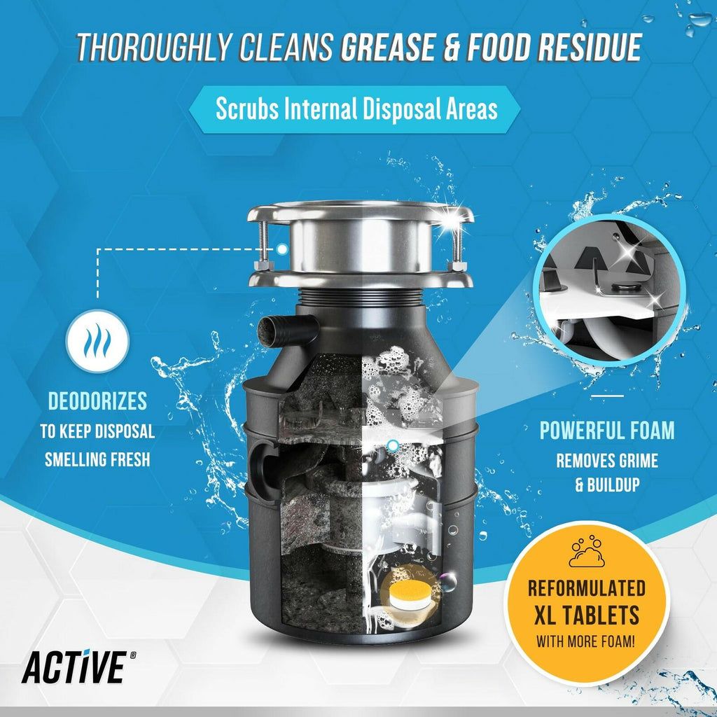 24 Pack Garbage Disposal Cleaner Deodorizer Tablets, New Powerful XL Foaming