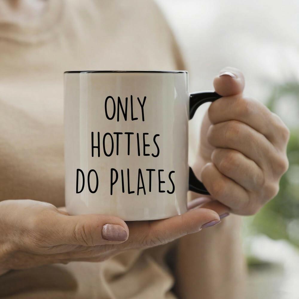 Puouoonyi Only Hotties Do Pilates Coffee Mug Gift for Pilates Lover, Pilates