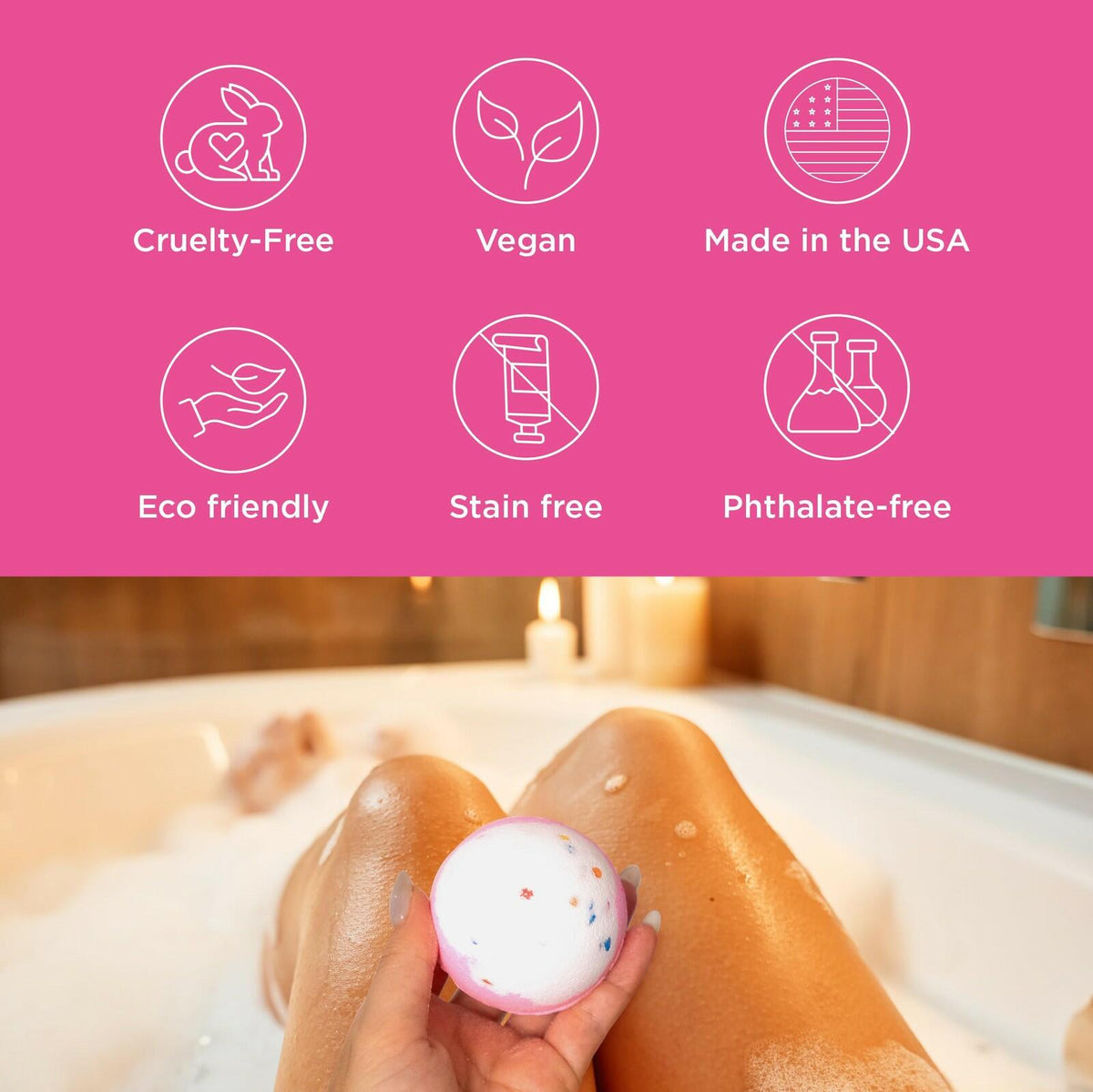 Birthday Cake Bath Bombs for Women Girls & Kids - Relaxing Pink Bubble Bath Bomb