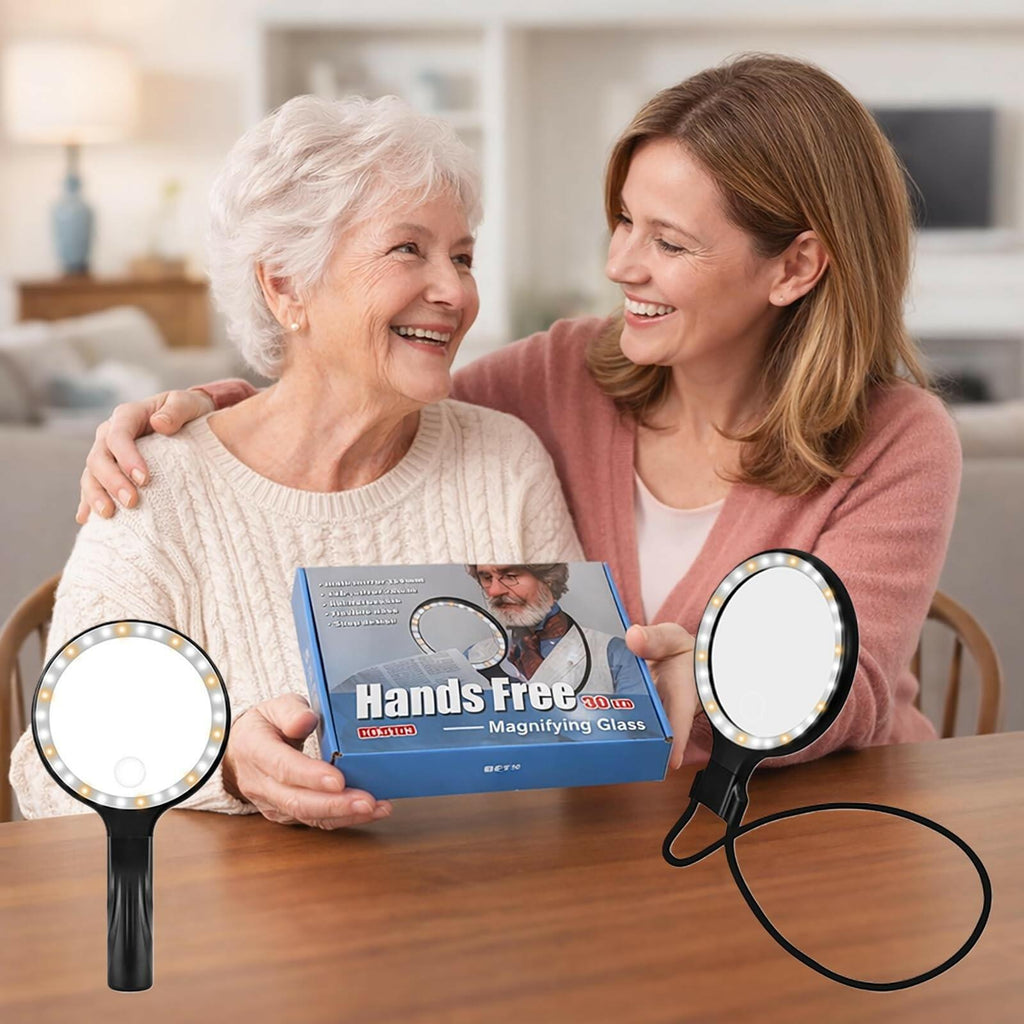 Magnifying Glass with Light - 5.4 in Hands Free Magnifying Glass for Reading,