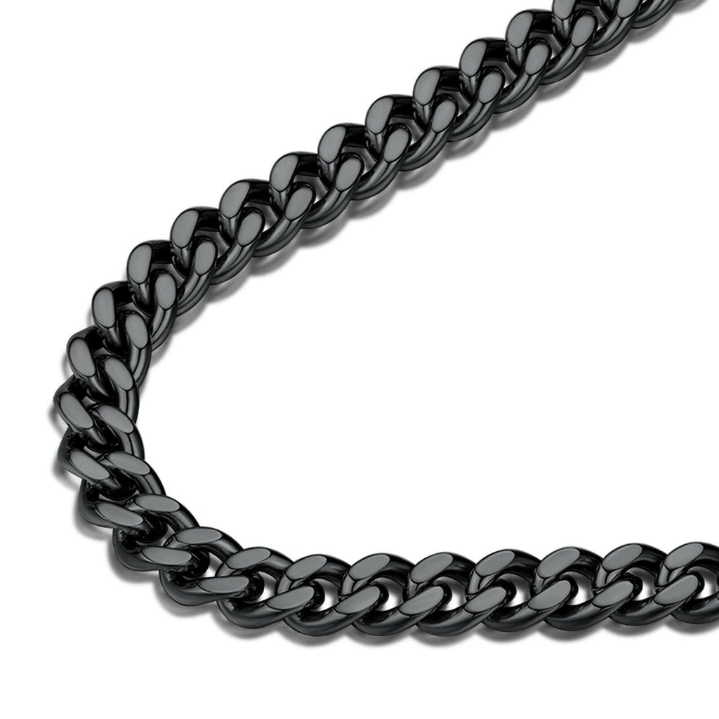 FindChic Black Chain Necklace for Men Thick Cuban Link Men's Curb Chain Necklace