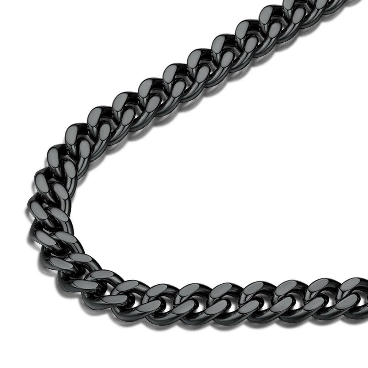 FindChic Black Chain Necklace for Men Thick Cuban Link Men's Curb Chain Necklace