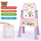Mojitodon Art Easel for Kids, Adjustable Standing Rotatable Double Sided Easel