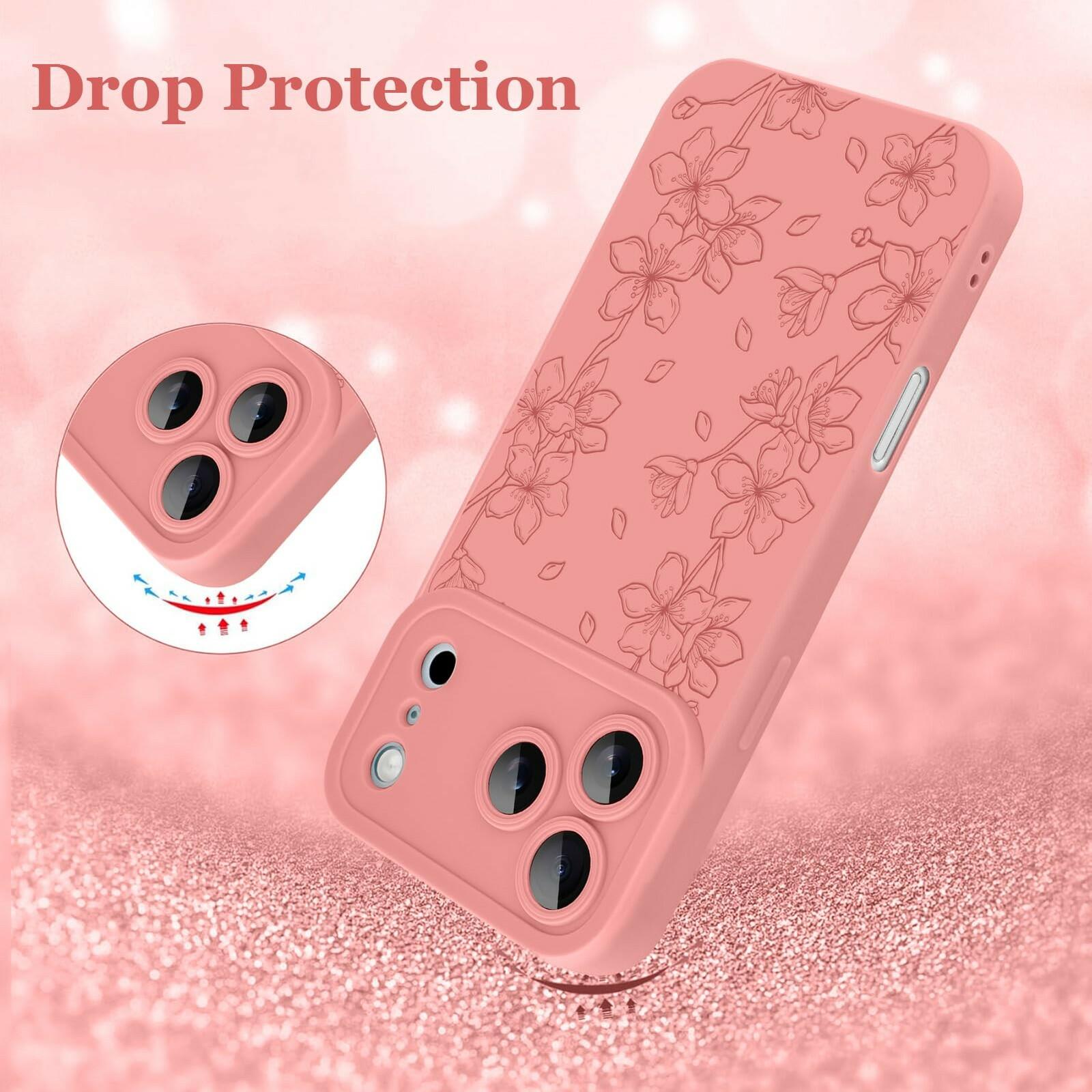 ZIYE Compatible with iPhone 17 Pro Max Case Flower Floral Pattern for Women