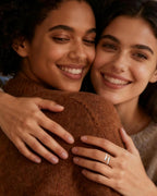 LANWLOSI Hug from Heaven Ring for Women Adjustable Silver Stainless Steel Hug