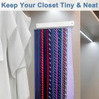 Tie Rack Wall Mounted, Belt Rack Tie Organizer for Men with 20 Storage Hooks,
