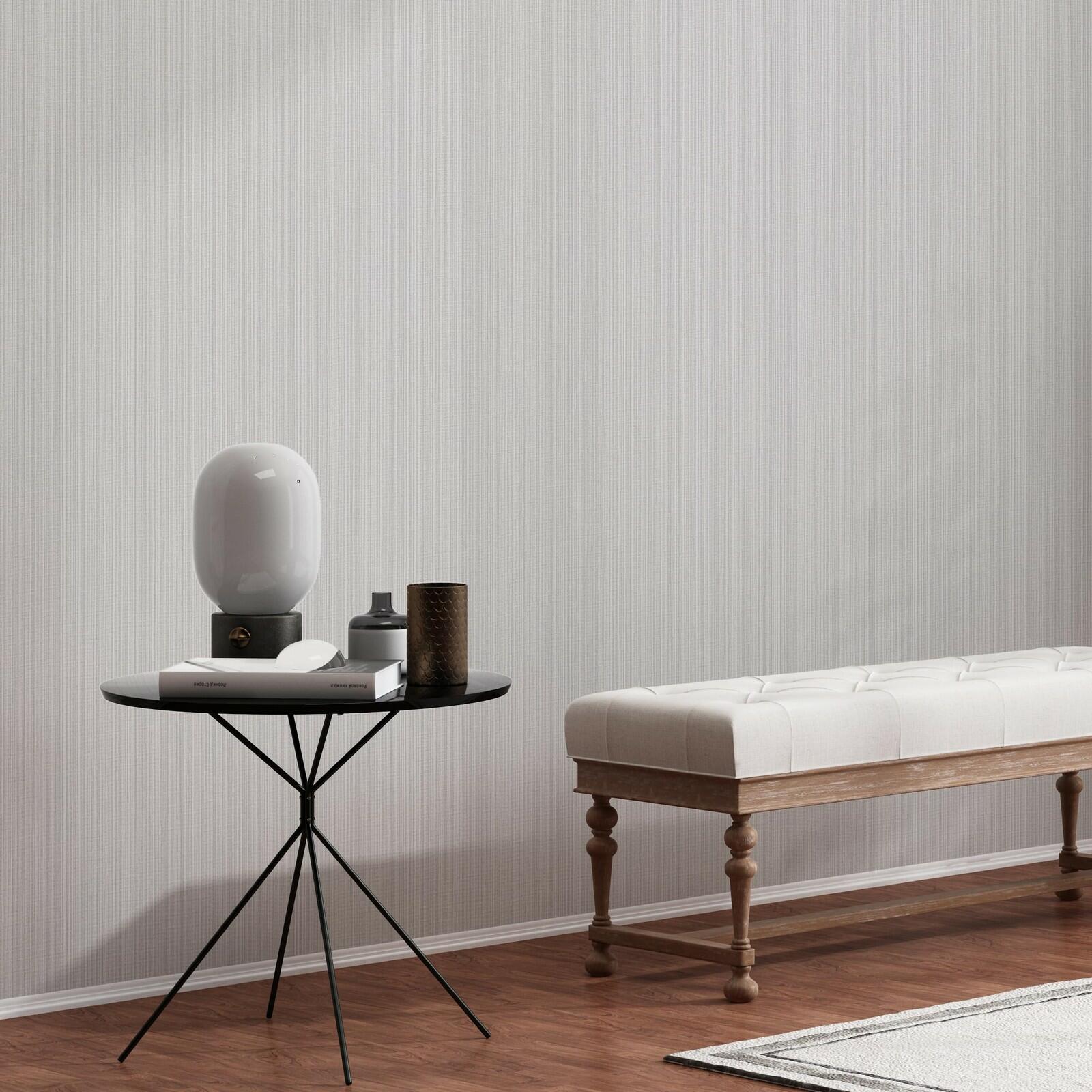 Cozydeco 24"x394" Light Grey Grasscloth Wallpaper Peel and Stick Faux Linen
