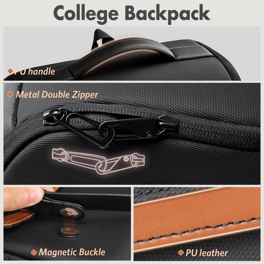 hk Vintage College Backpack for Women and Men, Travel Laptop Backpack with Anti