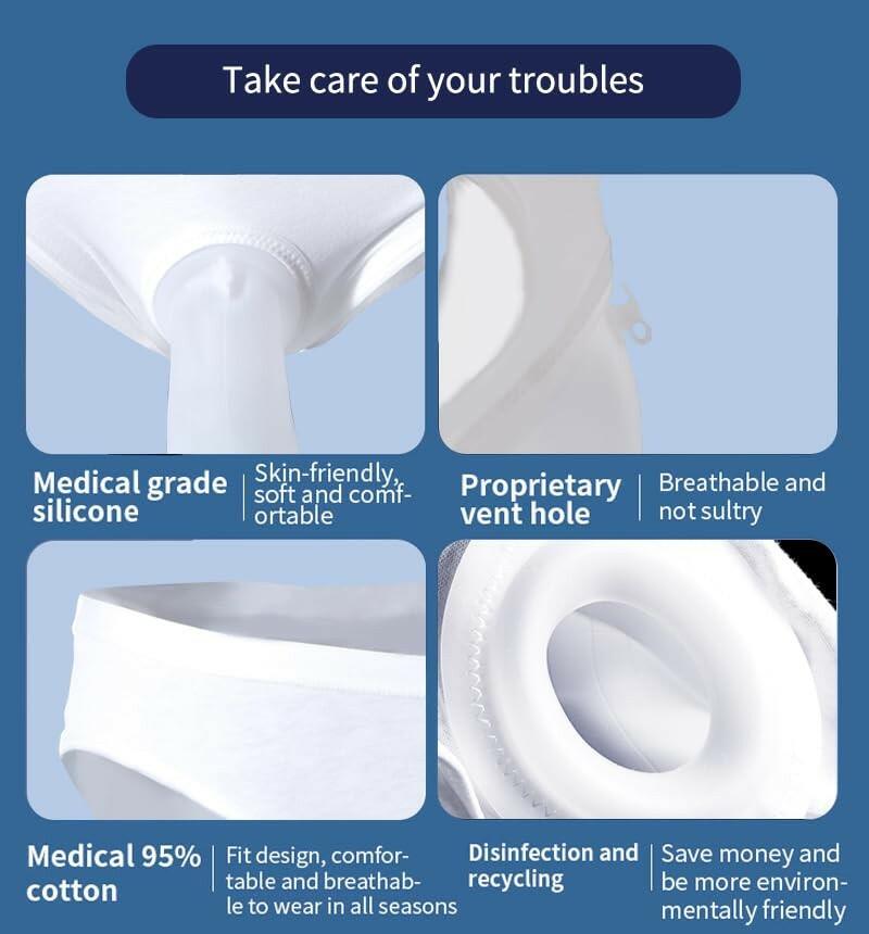 Vojefeb Large Mens Incontinence Protective Briefs, 3 Urine Bags