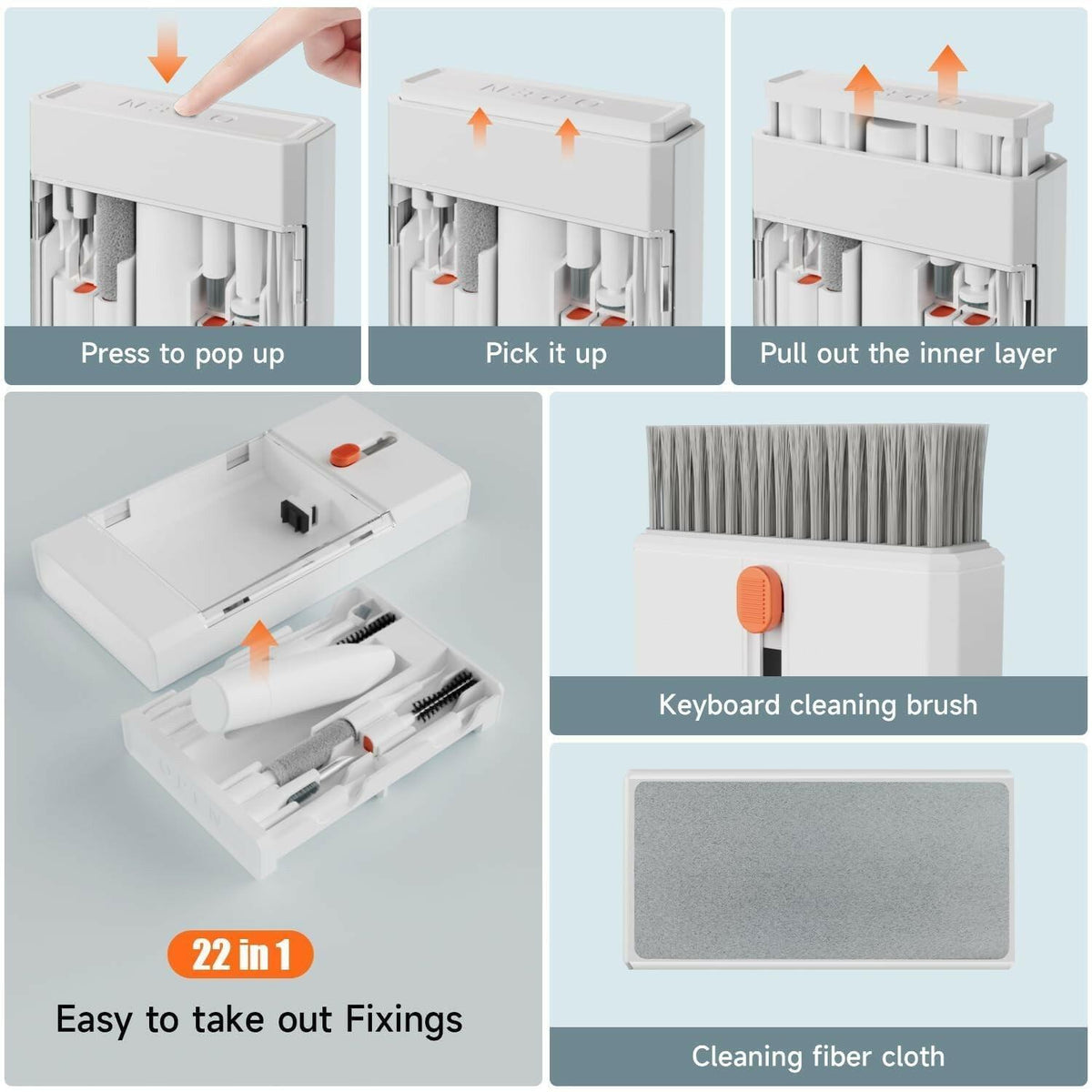 Laptop Cleaning Kit Keyboard Cleaner Brush, 22-in-1 Multi-Function Laptop