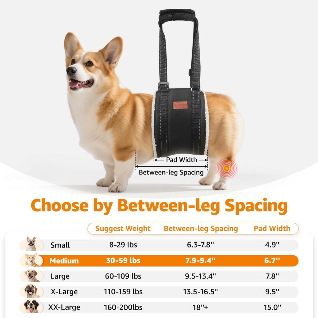 OPEN BOX - LOOBANI Portable Dog Sling for Back Legs, Hip Support Harness to Help