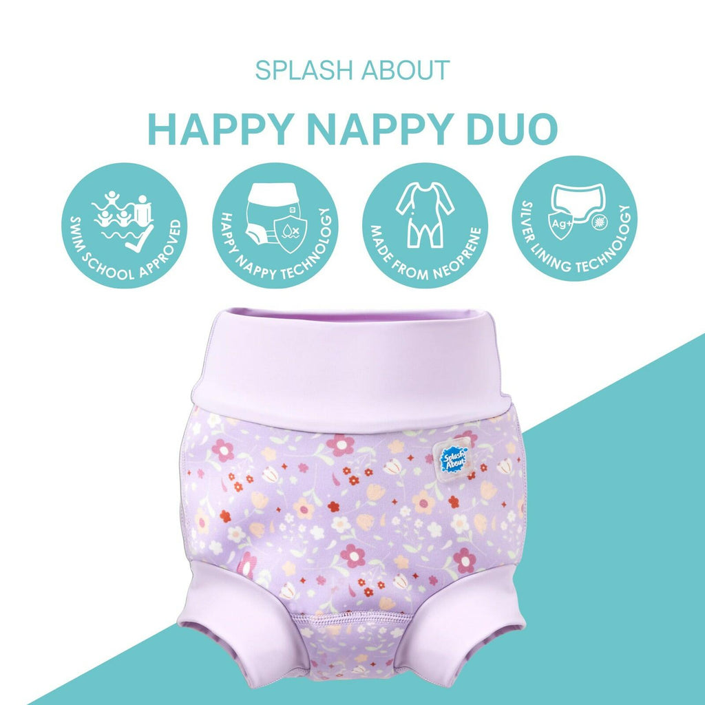 Splash About Happy Nappy Duo, Lilac Spring, 6-12 Months large